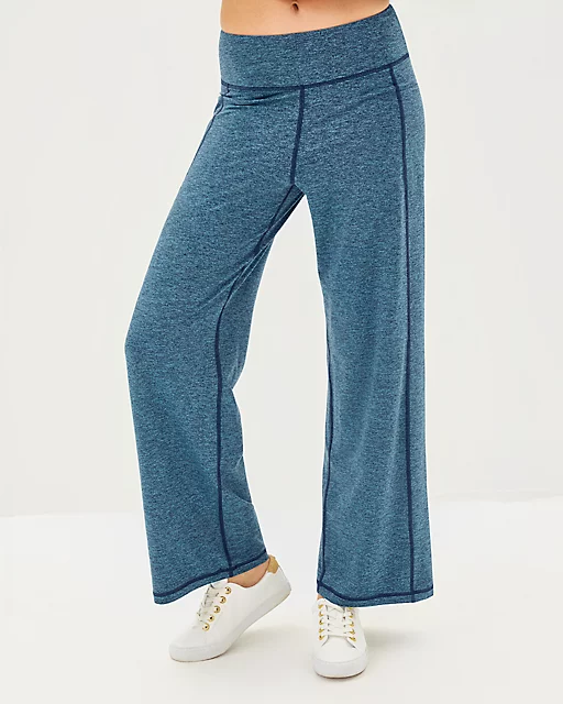 Lilly Pulitzer UPF 50+ 30.5" Galia High Rise Pant Low Tide Navy X Tangier Teal