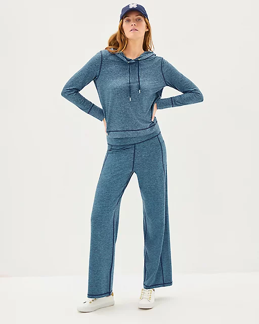 lilly pulitzer UPF 50+ 30.5" Galia High Rise Pant Low Tide Navy X Tangier Teal