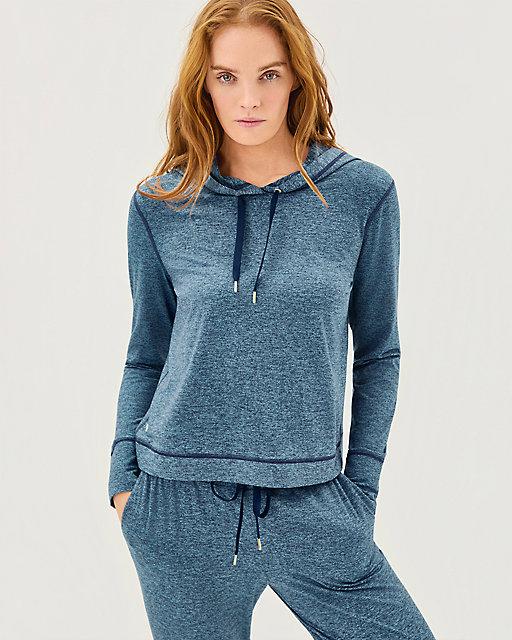 Lilly Pulitzer UPF 50+ Asena Hoodie & Lillabeth Pant Set Low Tide Navy X Tangier Teal