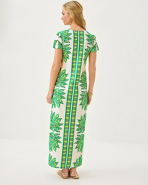 Lilly Pulitzer UPF 50+ ChillyLilly Kaden Maxi Dress Kitts Green Shady Babe Engineered Chillylilly