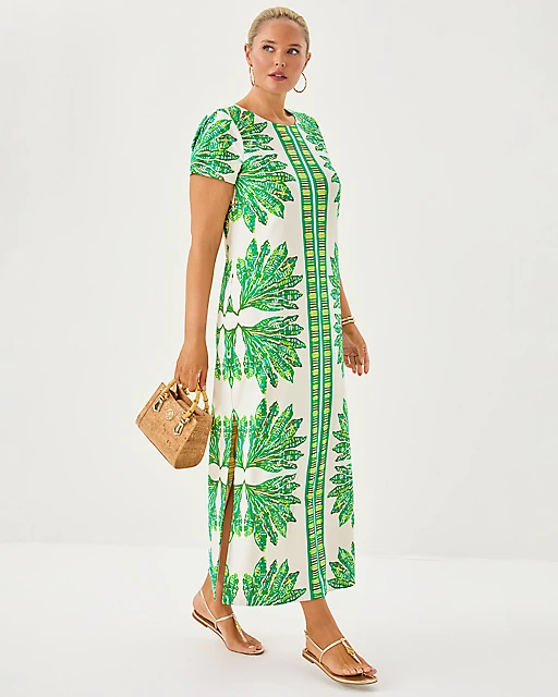 Lilly Pulitzer UPF 50+ ChillyLilly Kaden Maxi Dress Kitts Green Shady Babe Engineered Chillylilly