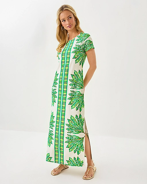 lilly pulitzer UPF 50+ ChillyLilly Kaden Maxi Dress Kitts Green Shady Babe Engineered Chillylilly