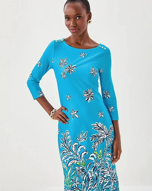 Lilly Pulitzer UPF 50+ ChillyLilly Seralina Maxi Dress Tangier Teal Safari Social Engineered Chillylilly