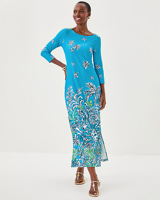 lilly pulitzer UPF 50+ ChillyLilly Seralina Maxi Dress Tangier Teal Safari Social Engineered Chillylilly lilly pulitzer UPF 50+ ChillyLilly Seralina Maxi Dress Tangier Teal Safari Social Engineered Chillylilly