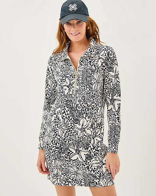 Lilly Pulitzer UPF 50+ Eleni Dress Onyx Lots To Spot