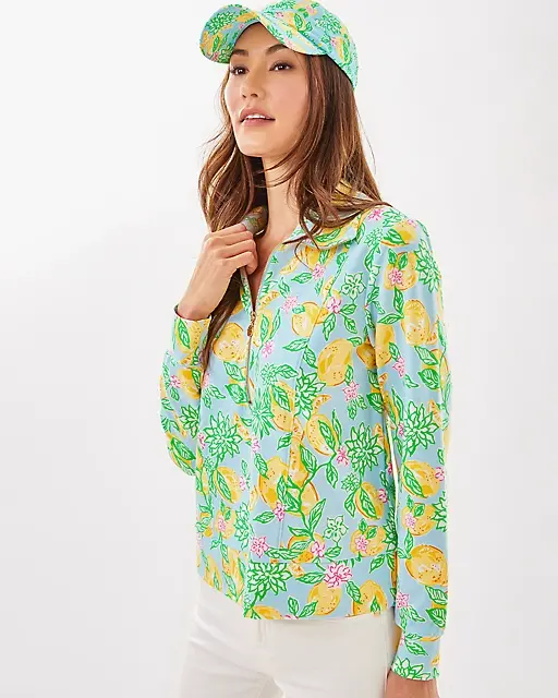 lilly pulitzer UPF 50+ Eleni Pullover Bluette Make Lemonade