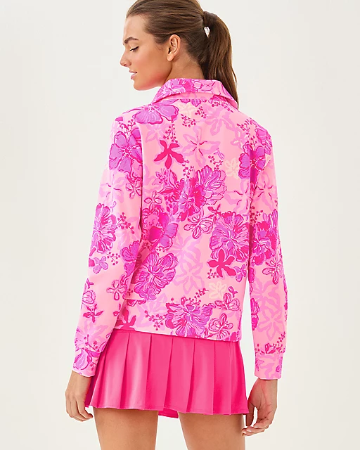 Lilly Pulitzer UPF 50+ Eleni Zip-Up Parigi Pink Supporting Squad