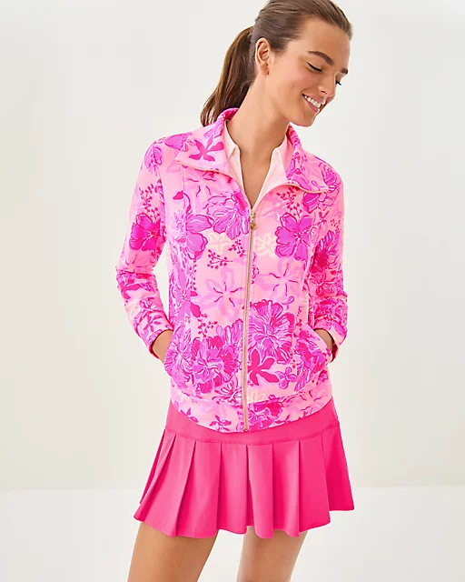lilly pulitzer UPF 50+ Eleni Zip-Up Parigi Pink Supporting Squad