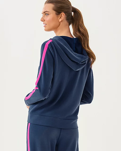 Lilly Pulitzer UPF 50+ Fenella Zip-Up Hoodie Low Tide Navy