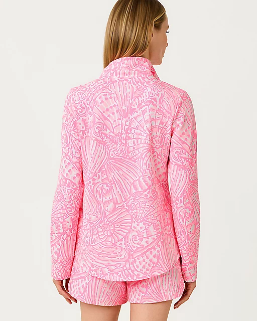 Lilly Pulitzer UPF 50+ Leona Zip-Up Jacket Pelican Pink Sea Cups