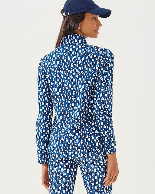 Lilly Pulitzer UPF 50+ Leona Zip-Up Jacket Starlight Navy Youre An Animal