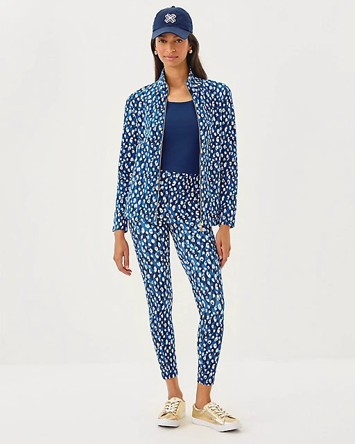 Lilly Pulitzer UPF 50+ Leona Zip-Up Jacket Starlight Navy Youre An Animal