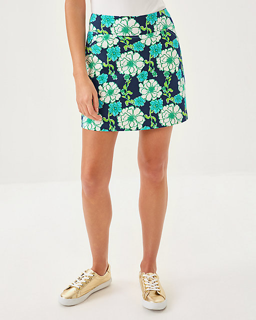 Lilly Pulitzer UPF 50+ Luxletic 17" Monica Skort Low Tide Navy Go Big Golf