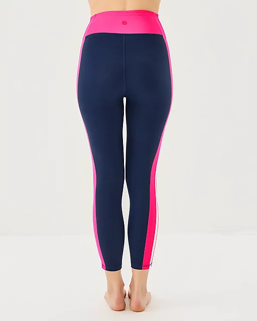 Lilly Pulitzer UPF 50+ Luxletic 24" Weekender High Rise Midi Legging Low Tide Navy Colorblock Legging