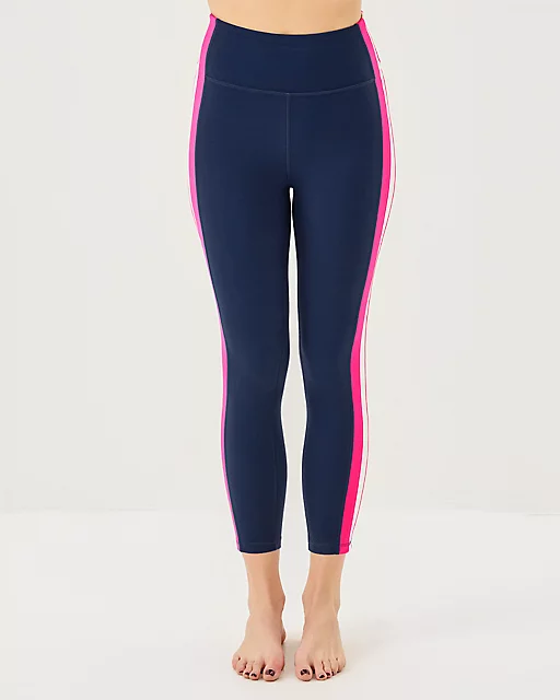 Lilly Pulitzer UPF 50+ Luxletic 24" Weekender High Rise Midi Legging Low Tide Navy Colorblock Legging