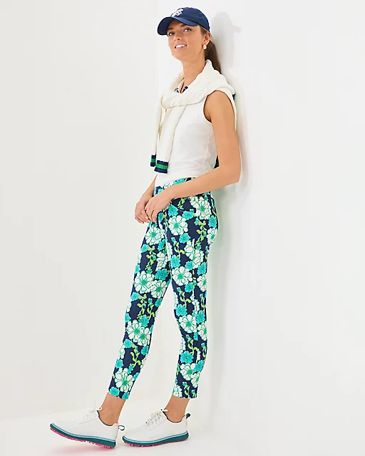 lilly pulitzer UPF 50+ Luxletic 28" Corso Pant Low Tide Navy Go Big Golf