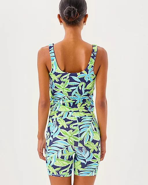 Lilly Pulitzer UPF 50+ Luxletic Ari Reversible Active Tank Sapphire Pool Tropical Tango