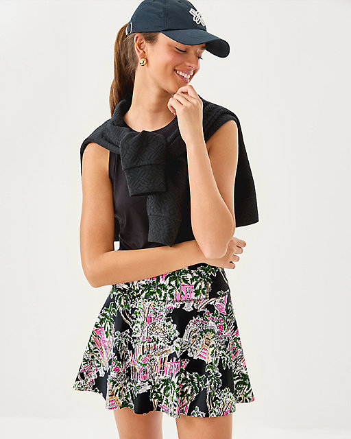 Lilly Pulitzer UPF 50+ Luxletic Barcelona High Rise Skort Onyx Pb Anniversary Toile