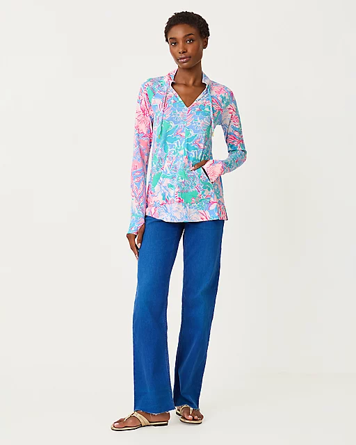 Lilly Pulitzer UPF 50+ Luxletic Cassi Popover Blue Peri Viva La Lilly