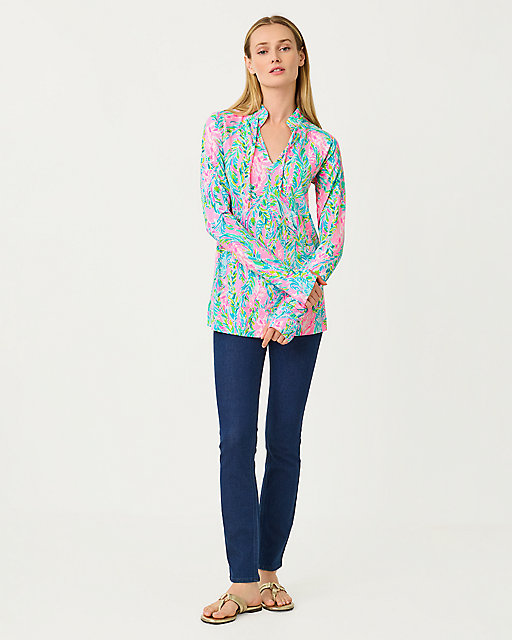 Lilly Pulitzer UPF 50+ Luxletic Cassi Popover Multi Unicorn Of The Sea