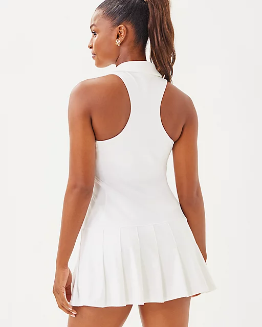 Lilly Pulitzer UPF 50+ Luxletic Dania Pleated Dress Resort White