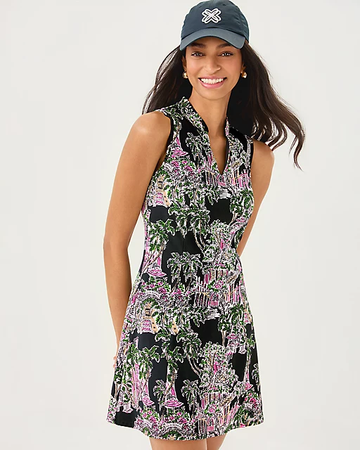 Lilly Pulitzer UPF 50+ Luxletic Enna Active Dress Onyx Pb Anniversary Toile