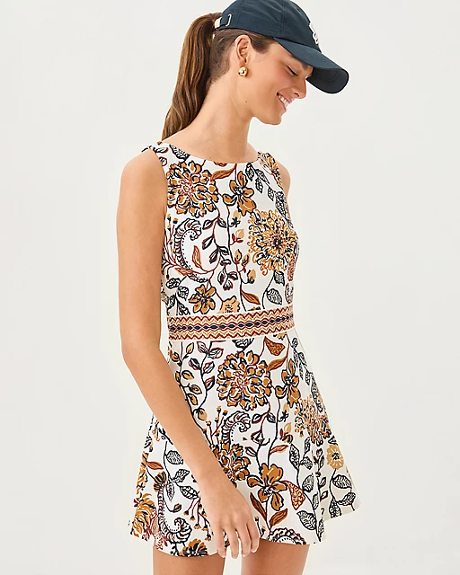 lilly pulitzer UPF 50+ Luxletic Fresh Squeeze Active Dress Coconut Take Meowt Engineered Luxletic Dress