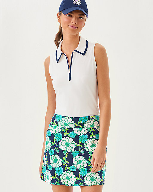 Lilly Pulitzer UPF 50+ Luxletic Frida Half Zip Sleeveless Polo Coconut