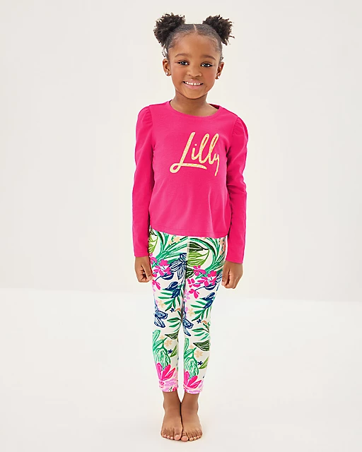 lilly pulitzer UPF 50+ Luxletic Girls Mini Weekender Legging Multi Endless Summers