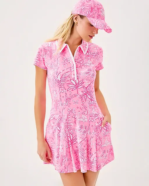 Lilly Pulitzer UPF 50+ Luxletic Jessamy Dress Conch Shell Pink Pennys Playground