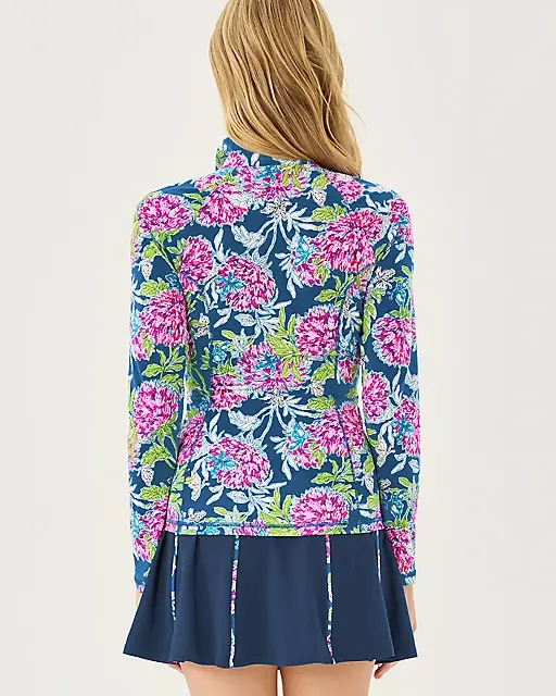 Lilly Pulitzer UPF 50+ Luxletic Justine Pullover Multi Dahlia Licious