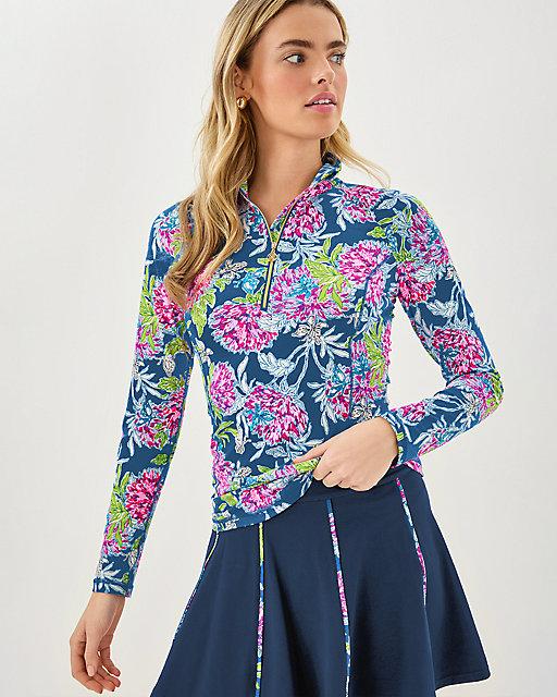 Lilly Pulitzer UPF 50+ Luxletic Justine Pullover Multi Dahlia Licious
