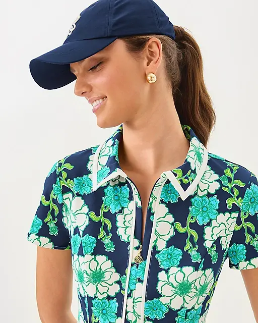 Lilly Pulitzer UPF 50+ Luxletic Kathy Dress Low Tide Navy Go Big Golf