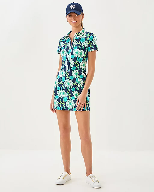 Lilly Pulitzer UPF 50+ Luxletic Kathy Dress Low Tide Navy Go Big Golf