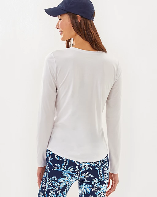 Lilly Pulitzer UPF 50+ Luxletic Westley Long Sleeve Tee Resort White
