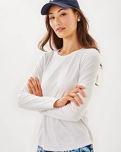 lilly pulitzer UPF 50+ Luxletic Westley Long Sleeve Tee Resort White