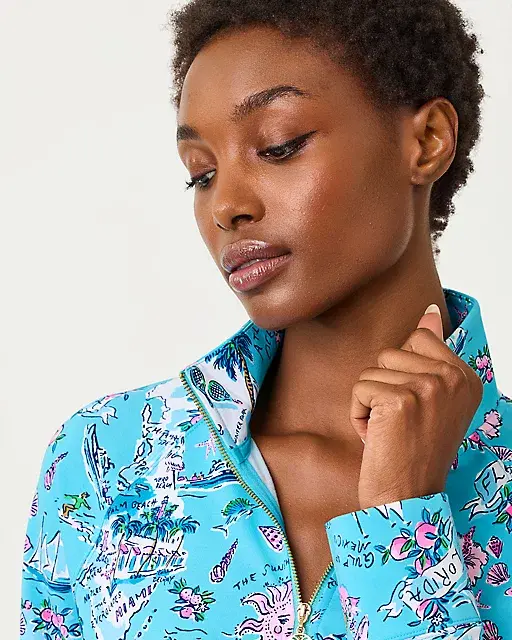 Lilly Pulitzer UPF 50+ Skipper Popover Amalfi Blue Lillys Roadtrip