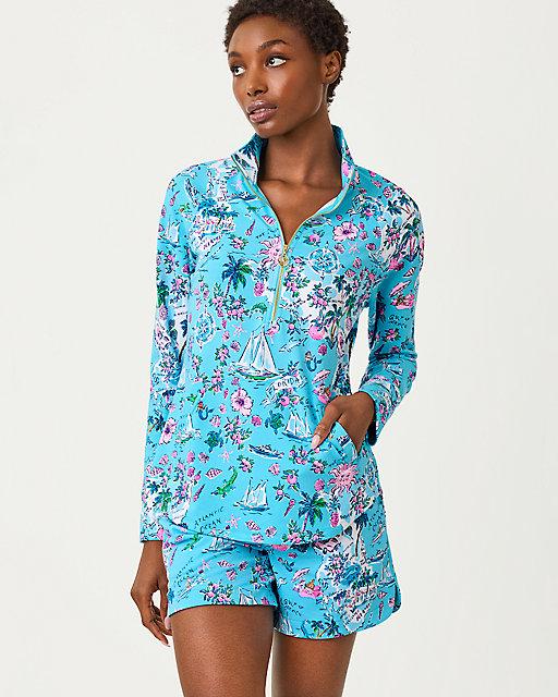 lilly pulitzer UPF 50+ Skipper Popover Amalfi Blue Lillys Roadtrip