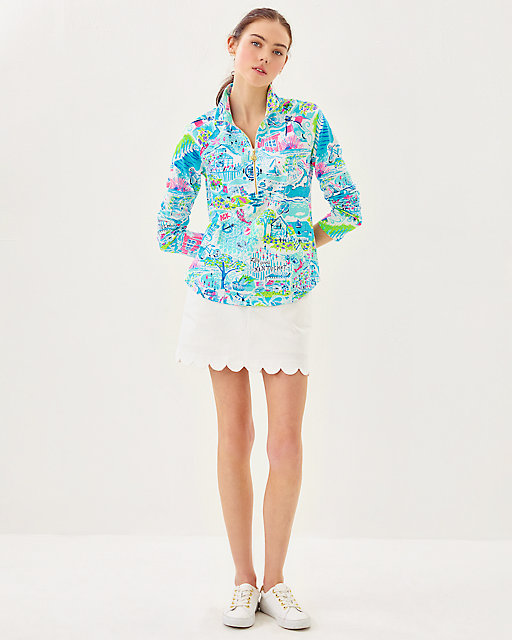 Lilly Pulitzer UPF 50+ Skipper Popover Whisper Blue Lilly Loves Nantucket