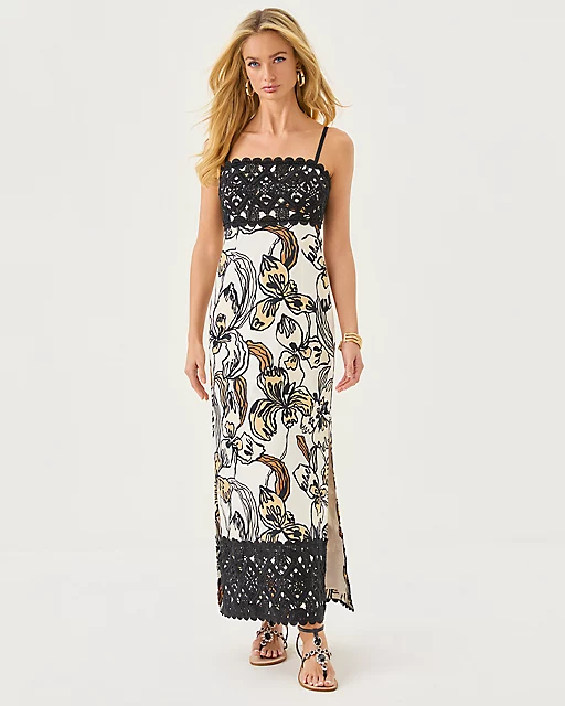 lilly pulitzer Vena Stretch Maxi Dress Coconut Oversized Irisistable lilly pulitzer Vena Stretch Maxi Dress Coconut Oversized Irisistable