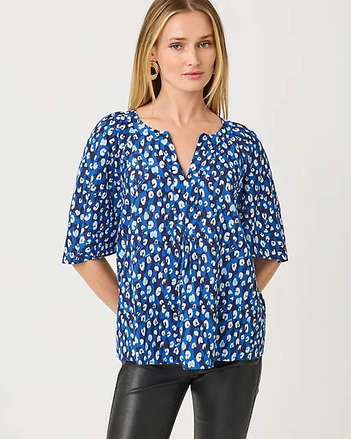 Lilly Pulitzer Wilmer Short Sleeve Top Starlight Navy Youre An Animal