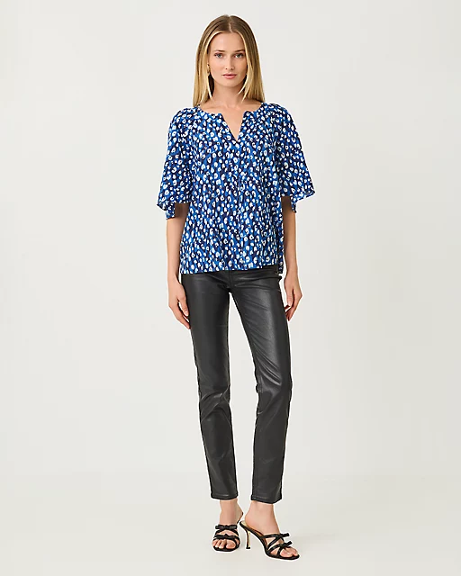 Lilly Pulitzer Wilmer Short Sleeve Top Starlight Navy Youre An Animal