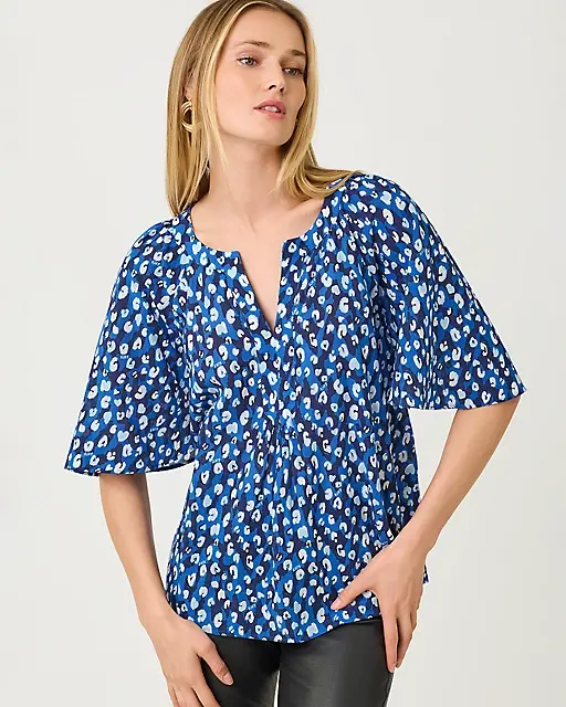 lilly pulitzer Wilmer Short Sleeve Top Starlight Navy Youre An Animal