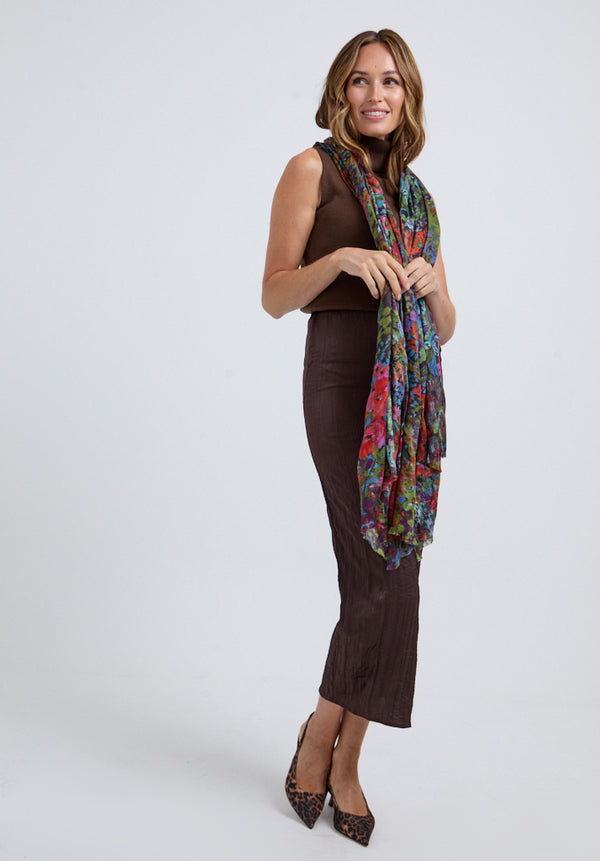 Lily And Lionel Autumn Oversized Floral Printed Scarf In Multi