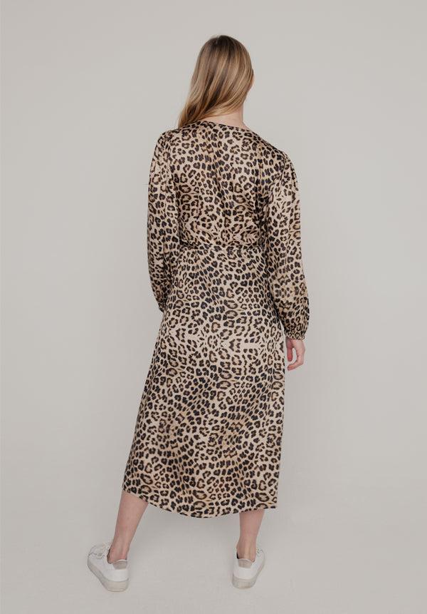 Lily And Lionel Fifi Wrap Safari Print Midi Dress In Brown
