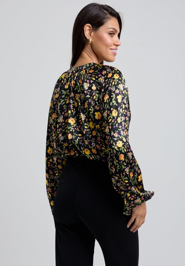 Lily And Lionel Helena Bow Detail Floral Print Blouse In Multi