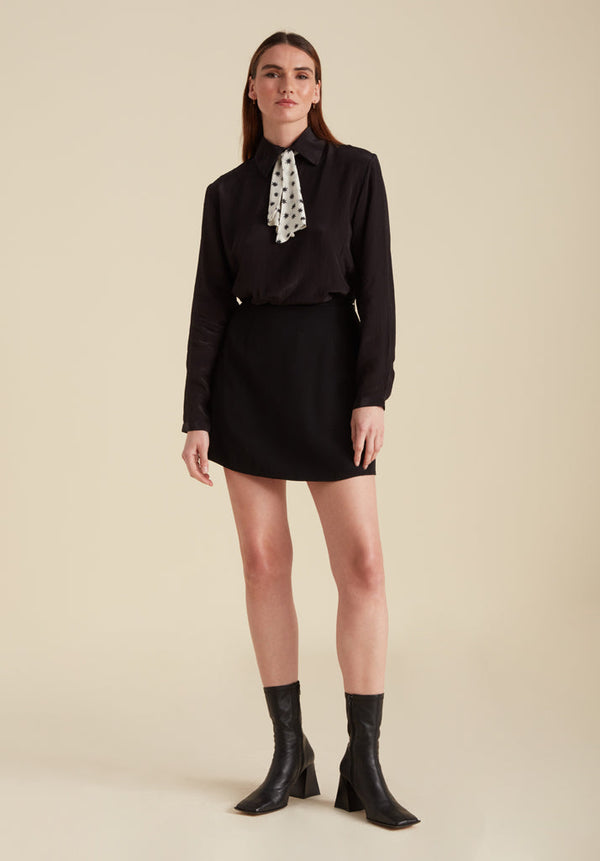 Lily And Lionel Jude Cravat Style Spellbound Print Blouse In Black