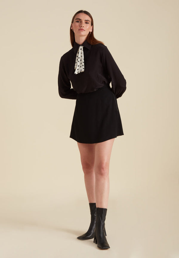 lily and lionel Jude Cravat Style Spellbound Print Blouse In Black