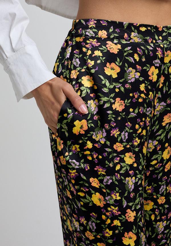 Lily And Lionel Leon Wide Leg Floral Print Trouser In Multi