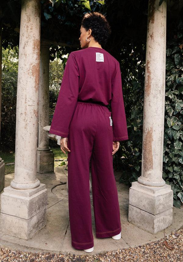 Lily And Lionel Bell Full Sleeves Top In Burgundy
